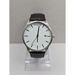 MVMT Classic Minimalist 45mm Date Watch Silver Tone White Dial New Battery 3ATM